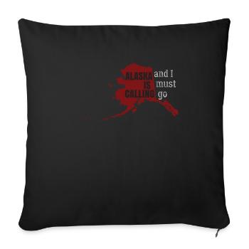 Alaska Is Calling - Sofa pillowcase 17,3'' x 17,3'' (45 x 45 cm) - black - Front