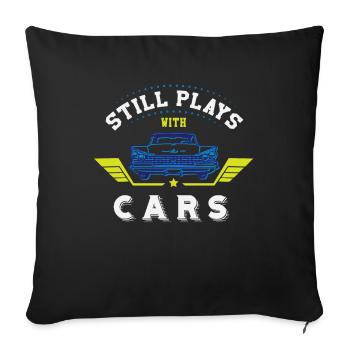 Still Plays With Cars - Sofa pillowcase 17,3'' x 17,3'' (45 x 45 cm) - black - Front