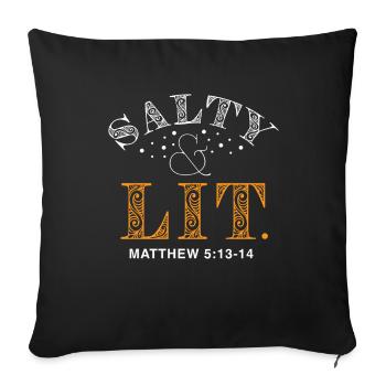 Salty And Lit - Sofa pillowcase 17,3'' x 17,3'' (45 x 45 cm) - black - Front