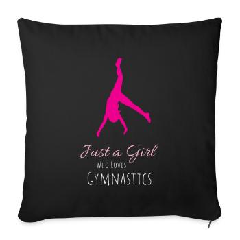 A Girl Who Loves Gymnastics - Sofa pillowcase 17,3'' x 17,3'' (45 x 45 cm) - black - Front