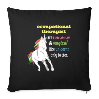 Ergothérapeute - Housse de coussin décorative 45 x 45 cm - noir - Devant