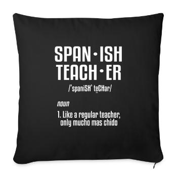 Spanish Teacher Definition - Sofa pillowcase 17,3'' x 17,3'' (45 x 45 cm) - black - Front