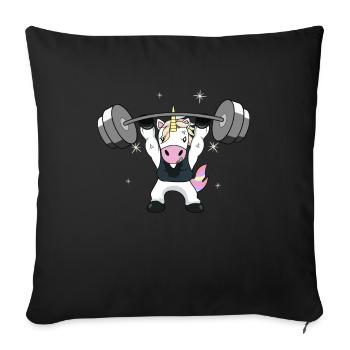 Weightlifting Unicorn - Sofa pillowcase 17,3'' x 17,3'' (45 x 45 cm) - black - Front