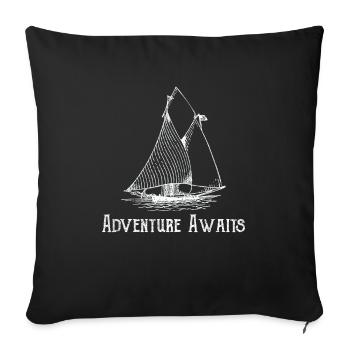 Adventure Awaits - Sofa pillowcase 17,3'' x 17,3'' (45 x 45 cm) - black - Front