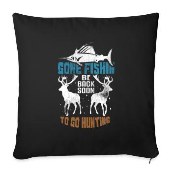 Allé pêcher Huntin - Housse de coussin décorative 45 x 45 cm - noir - Devant