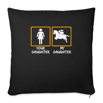Ta fille ma fille - Housse de coussin décorative 45 x 45 cm - noir - Devant