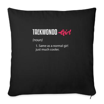 Taekwondo Girl Definition - Sofa pillowcase 17,3'' x 17,3'' (45 x 45 cm) - black - Front