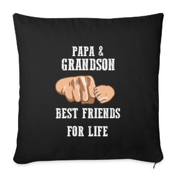 Papa und Enkel Best Friends Opa Großvater - Sofakissenbezug 45 x 45 cm - Schwarz - Vorne