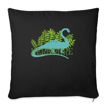 Herbivore Dinosaur Vegan Vegetarian Plant Based Li - Sofa pillowcase 17,3'' x 17,3'' (45 x 45 cm) - black - Front