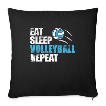 Eat Sleep Volleyball Repeat Coach Sport Ball Athle - Sofa pillowcase 17,3'' x 17,3'' (45 x 45 cm) - black - Front