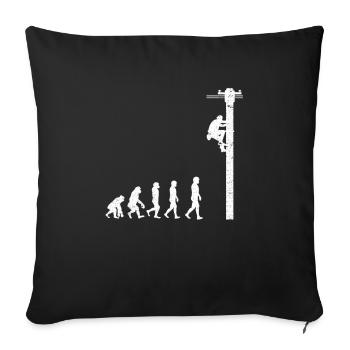 Evolution Of Lineman Electrical Engineer Electrici - Sofa pillowcase 17,3'' x 17,3'' (45 x 45 cm) - black - Front