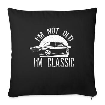 Je ne suis pas vieux, je suis une voiture de collection de voitures de collection - Housse de coussin décorative 45 x 45 cm - noir - Devant