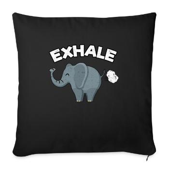 Expirez Elephant Fart Animal Yoga Humour Namaste - Housse de coussin décorative 45 x 45 cm - noir - Devant