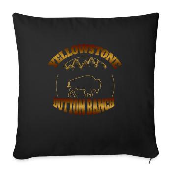 Yellowstone Dutton Ranch Buffalo - Sofa pillowcase 17,3'' x 17,3'' (45 x 45 cm) - black - Front