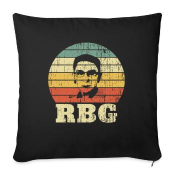RBG Ruth Bader Ginsburg Sunset Distressed - Sofa pillowcase 17,3'' x 17,3'' (45 x 45 cm) - black - Front