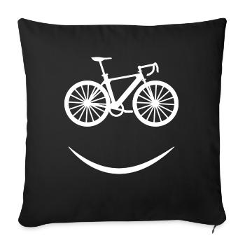 Bicycle Smilie Mountain Bike Cyclist Gift - Sofa pillowcase 17,3'' x 17,3'' (45 x 45 cm) - black - Front