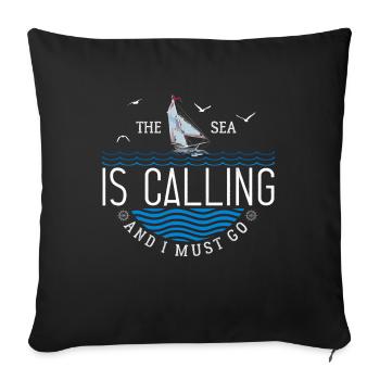 The Sea Is Calling And I Must Go - Sofa pillowcase 17,3'' x 17,3'' (45 x 45 cm) - black - Front