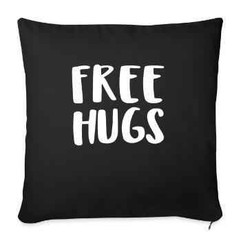 Free Hugs - Sofa pillowcase 17,3'' x 17,3'' (45 x 45 cm) - black - Front