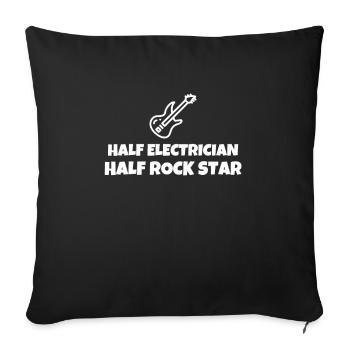 Moitié électricien moitié rock star - Housse de coussin décorative 45 x 45 cm - noir - Devant