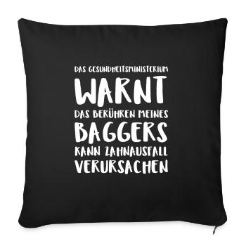The Ministry of Health warns that touching my - Sofa pillowcase 17,3'' x 17,3'' (45 x 45 cm) - black - Front