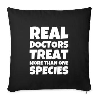 De vrais médecins traitent plus d'une espèce - Housse de coussin décorative 45 x 45 cm - noir - Devant