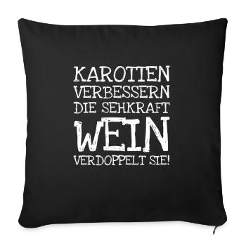 Carrots improve vision wine doubled - Sofa pillowcase 17,3'' x 17,3'' (45 x 45 cm) - black - Front
