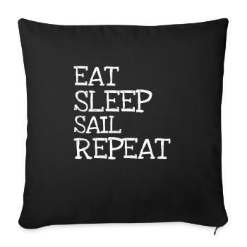 Mangez Sleep Sail Repeat - Housse de coussin décorative 45 x 45 cm - noir - Devant