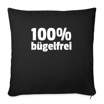 100 Bügelfrei - Sofakissenbezug 45 x 45 cm - Schwarz - Vorne