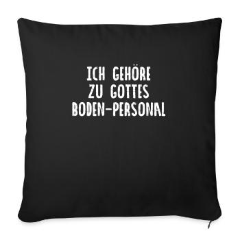 I belong to God's ground staff - Sofa pillowcase 17,3'' x 17,3'' (45 x 45 cm) - black - Front