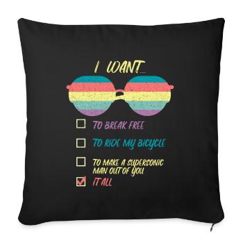 I Want To it all Sunglasses Nerds Break Free - Sofa pillowcase 17,3'' x 17,3'' (45 x 45 cm) - black - Front