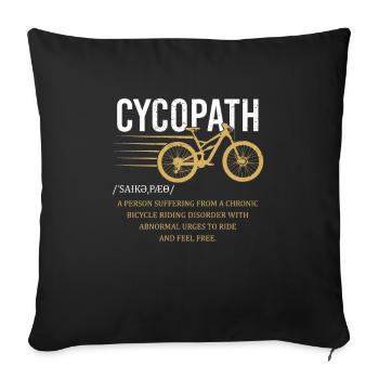 Déguisement de psychopathe cycliste en plein air Cycopathe - Housse de coussin décorative 45 x 45 cm - noir - Devant
