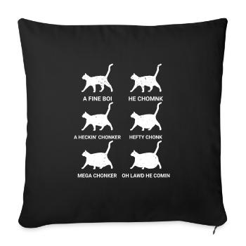 Chonk Cat Chart Meme Catmom Catover - Sofa pillowcase 17,3'' x 17,3'' (45 x 45 cm) - black - Front
