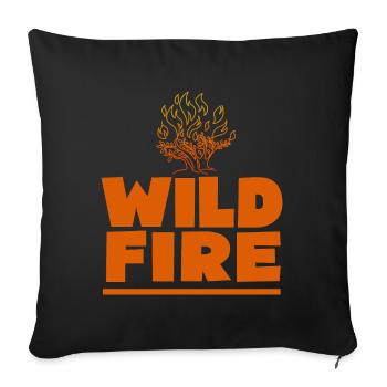 fire department wild fire - Feuerwehr wildes Feuer - Sofakissenbezug 45 x 45 cm - Schwarz - Vorne