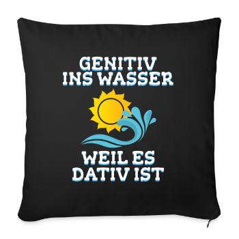 Lehrer Wasser Deutsch Humor Geschenk - Sofakissenbezug 45 x 45 cm - Schwarz - Vorne