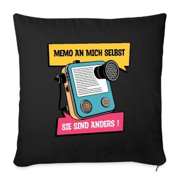 They are different ! - Sofa pillowcase 17,3'' x 17,3'' (45 x 45 cm) - black - Front