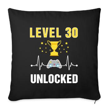 Level 30 Unlocked Funny Video Gamer 30th Birthday - Housse de coussin décorative 45 x 45 cm - noir - Devant