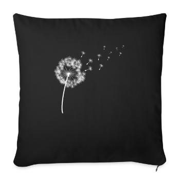 Fleur de pissenlit d'été mignon pour femme Vintage drôle - Housse de coussin décorative 45 x 45 cm - noir - Devant
