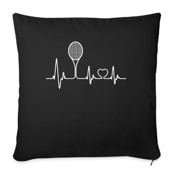 Tenue de tennis Tennis Heartbeat Best Tennis Gift fo - Housse de coussin décorative 45 x 45 cm - noir - Devant