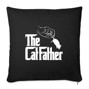 The Catfather Funny Cat Father Dad Owner Pet Kitty - Housse de coussin décorative 45 x 45 cm - noir - Devant
