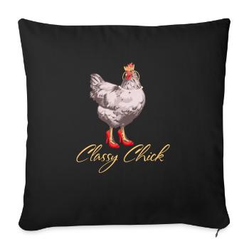 Classy Chick Funny Cute Chicken Hen Humor Chicken - Sofa pillowcase 17,3'' x 17,3'' (45 x 45 cm) - black - Front