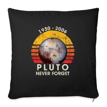 N'oubliez jamais Pluto Vintage Science Style rétro amusant - Housse de coussin décorative 45 x 45 cm - noir - Devant
