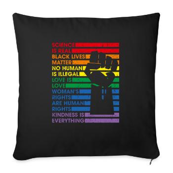 Science Is Real Black Lives Matter Lgbt Pride Love - Housse de coussin décorative 45 x 45 cm - noir - Devant