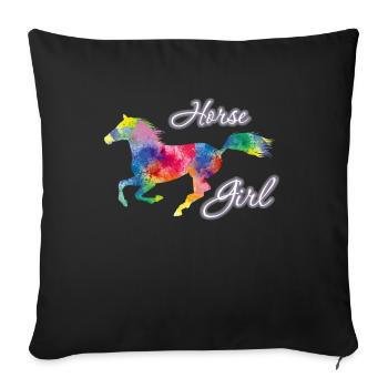 Horse Girl Country Woman Girl Horse Rider - Sofa pillowcase 17,3'' x 17,3'' (45 x 45 cm) - black - Front