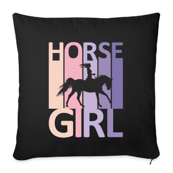Horse Girl Country Woman Girl Horse Rider - Sofa pillowcase 17,3'' x 17,3'' (45 x 45 cm) - black - Front