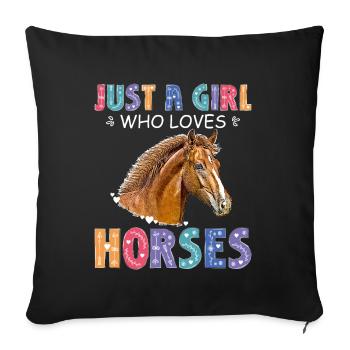 Horse Girl Country Woman Girl Horse Rider - Sofa pillowcase 17,3'' x 17,3'' (45 x 45 cm) - black - Front