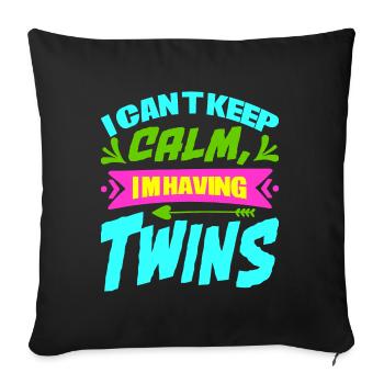 Mère Enceinte Bébé Nourrisson T-shirt Maman - Housse de coussin décorative 45 x 45 cm - noir - Devant