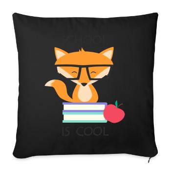 école de lunettes nerd renard intelligent livres est cool - Housse de coussin décorative 45 x 45 cm - noir - Devant