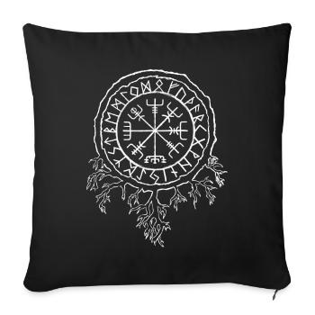 Viking runes Nordic mythology - Sofa pillowcase 17,3'' x 17,3'' (45 x 45 cm) - black - Front