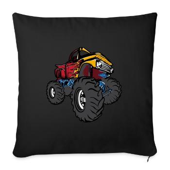 Monster truck - Housse de coussin décorative 45 x 45 cm - noir - Devant