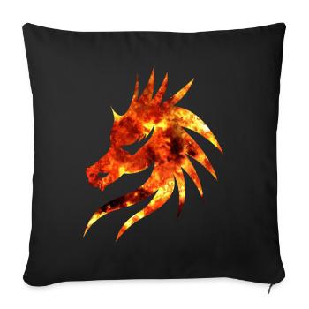 Tête de dragon - Housse de coussin décorative 45 x 45 cm - noir - Devant